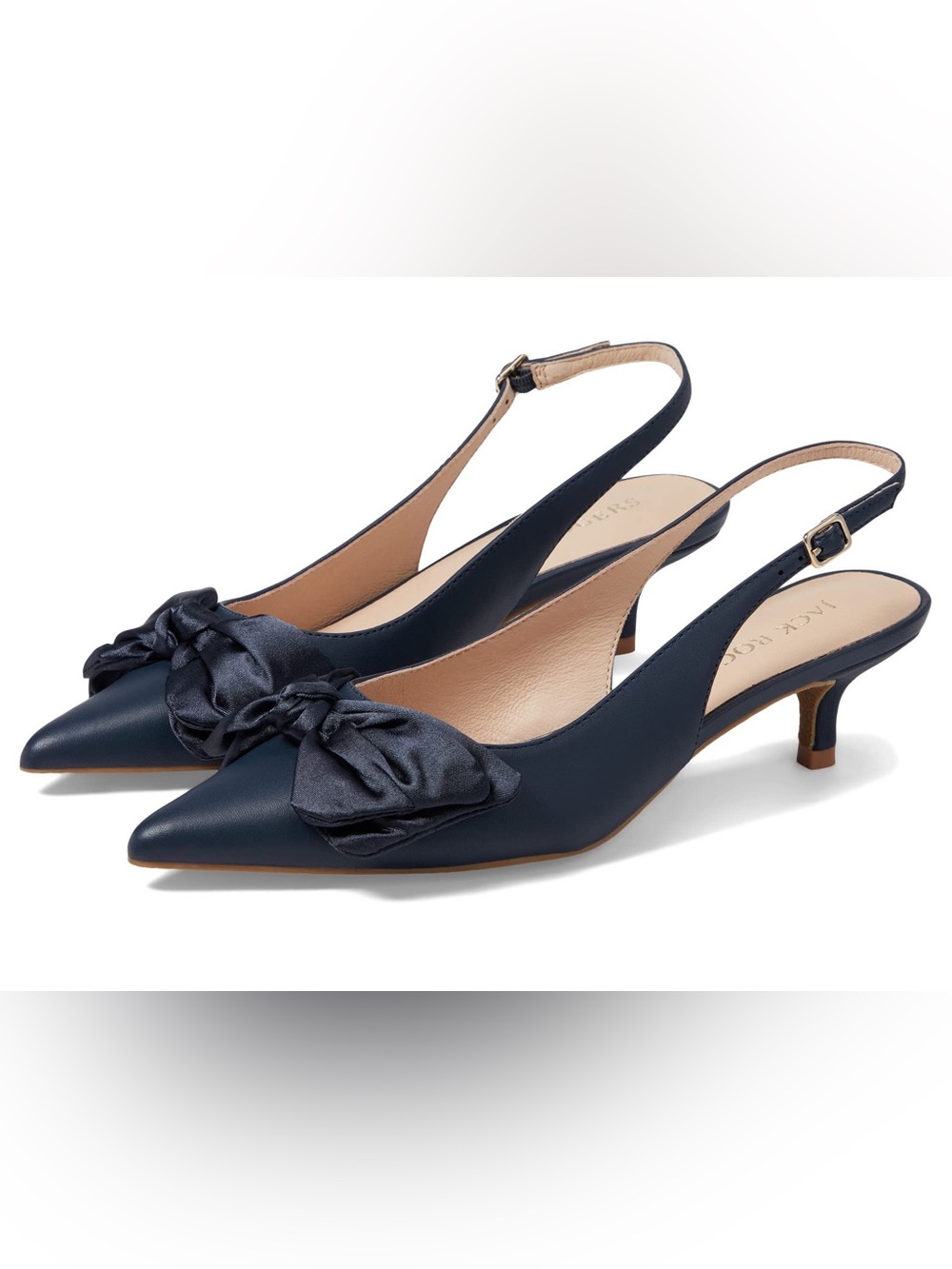Jack Rogers Women's Debra Slingback Kitten Heel Midnight Nappa size 7.5